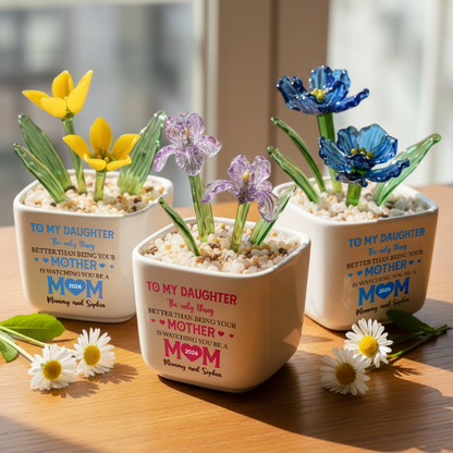 Floral To My Daughter - Personalized Custom Glass Everlasting Flowers