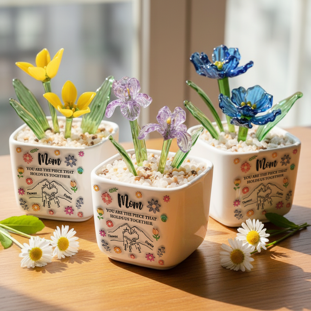Holds Us Together Flowers - Personalized Custom Glass Everlasting Flowers