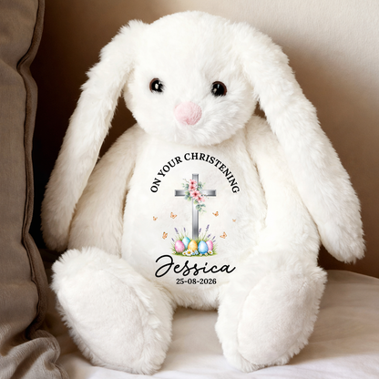 On Your Baptism Day Christening New Baby - Personalized Custom Bunny Plush