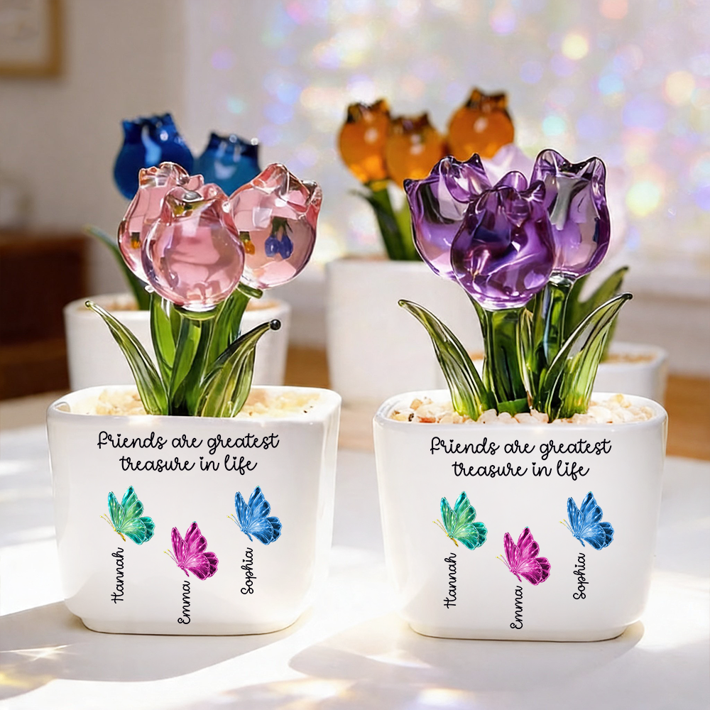 Friends Forever - Personalized Custom Glass Everlasting Flowers
