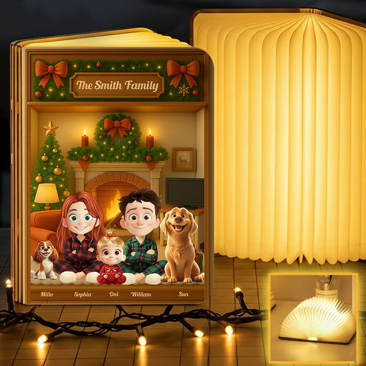 First Christmas Our Family - Personalized Book Lamp