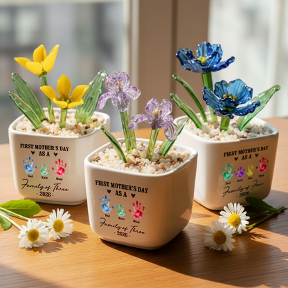 First Mother Day - Personalized Custom Glass Everlasting Flowers