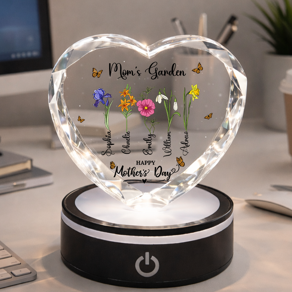 Grandma's Garden Personalized - Personalized Custom Crystal Led Light