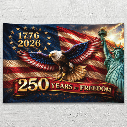Eagle 250 Years Of Freedom Flag - Semiquincentennial Eagle Flag - Personalized House Flag
