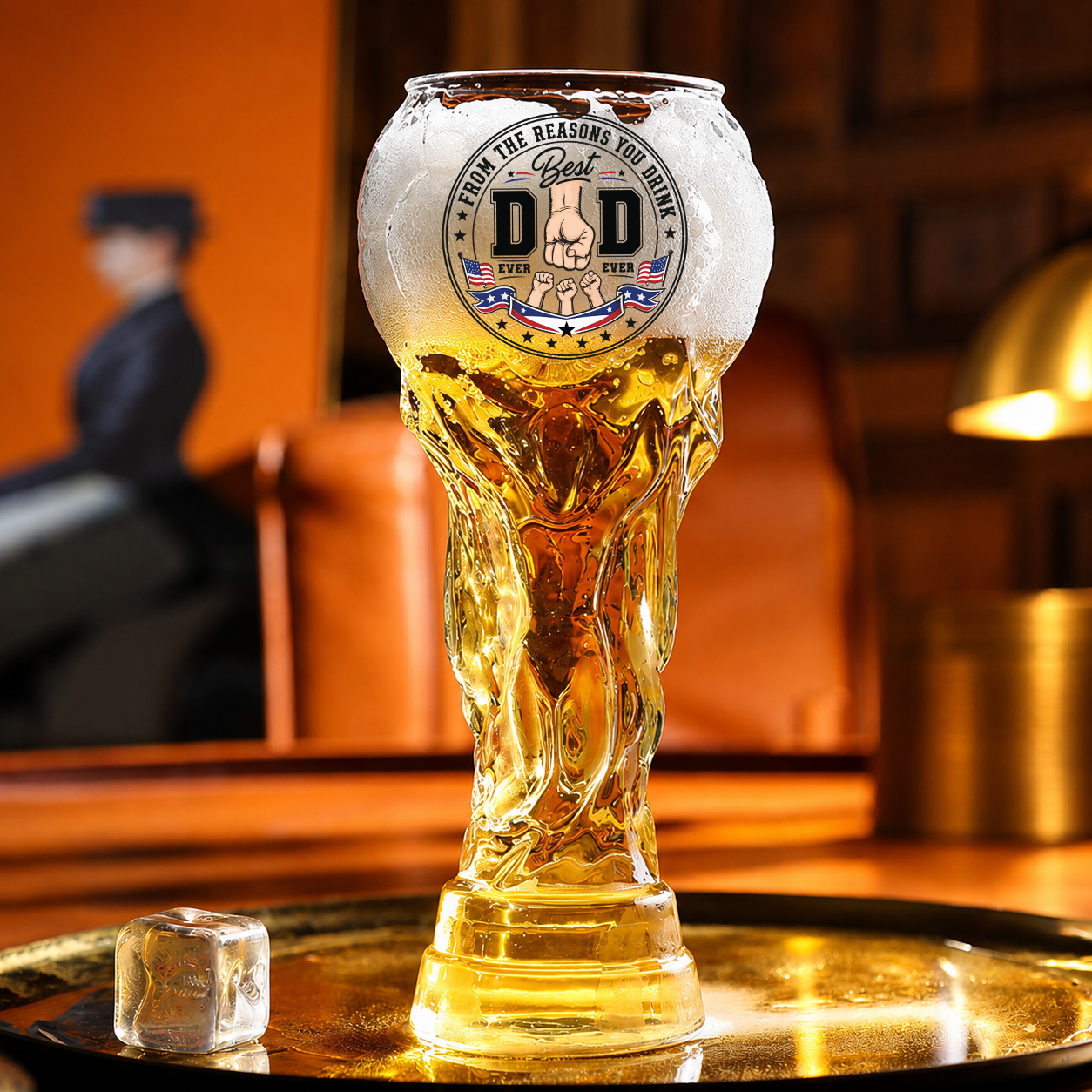 Best Dad Ever Ever From The Reasons You Drink Personalized Trophy Beer Glass - Match Day Beer Glass, Birthday Gift for Him, Gift for Dad