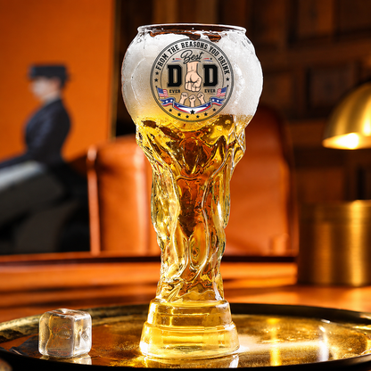 Best Dad Ever Ever From The Reasons You Drink Personalized Trophy Beer Glass - Match Day Beer Glass, Birthday Gift for Him, Gift for Dad
