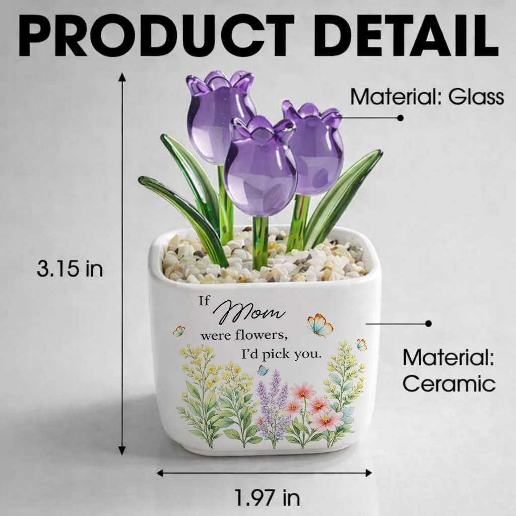 Always Love You Flowers - Personalized Custom Glass Everlasting Tulips