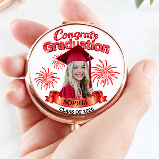 Congrats Graduation - Personalized Custom 3D Effect Compact Mirror