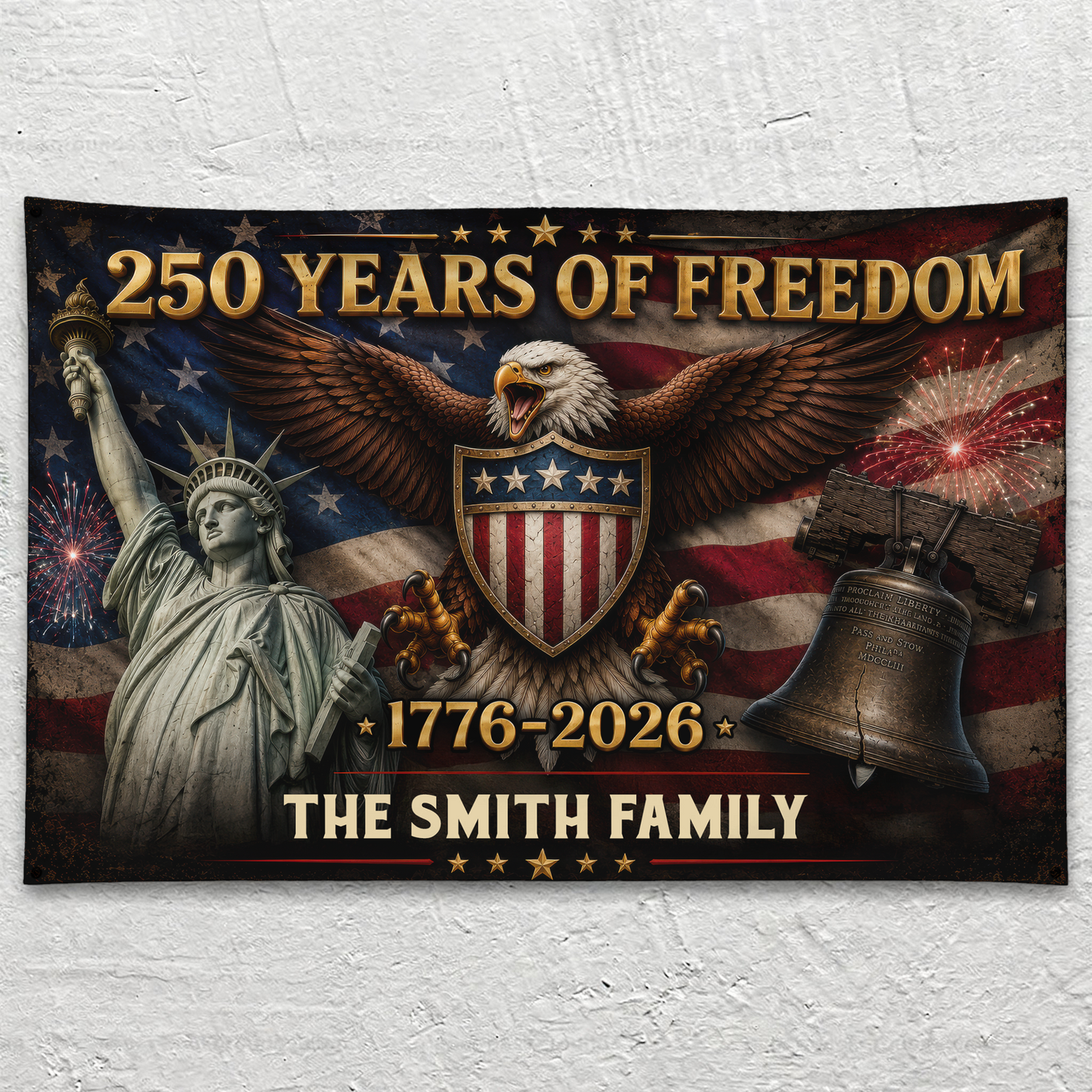 250 Years Of Freedom Flag - Semiquincentennial Eagle Flag - Personalized House Flag