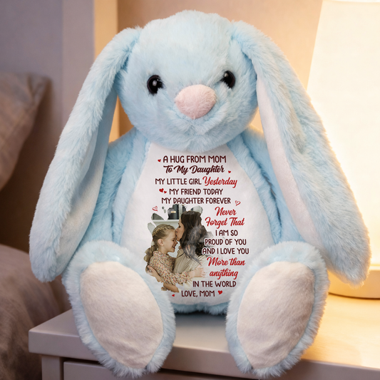 A Hug From Mom Happy Mother's Day - Personalized Custom Bunny Plush