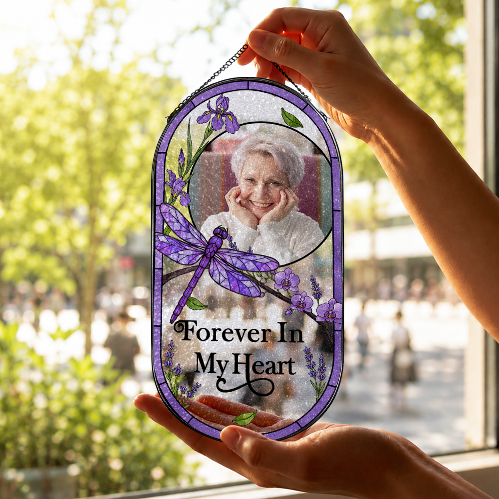 I'm Always With You Memorial - Personalized Oval Stained Glass Suncatcher