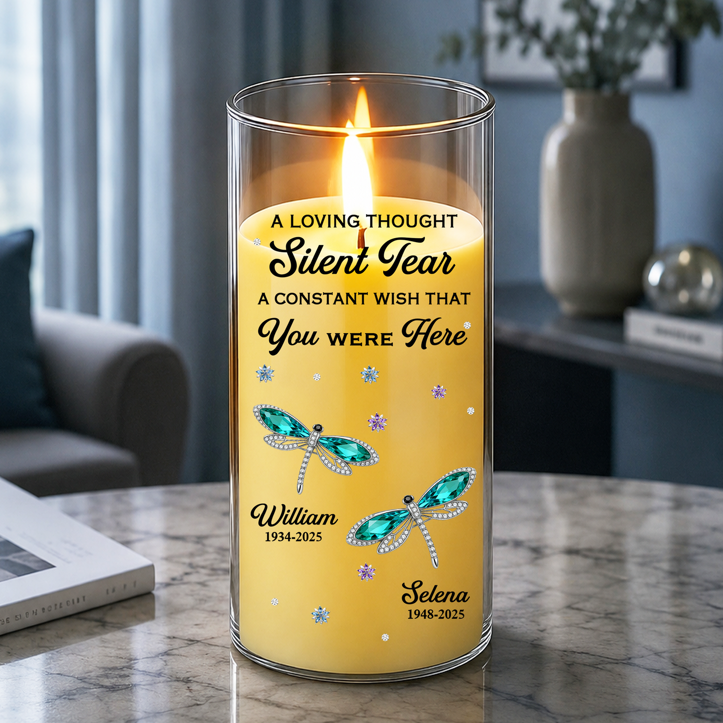 A Loving Thought Silent Tear - Personalized Flameless LED Candle