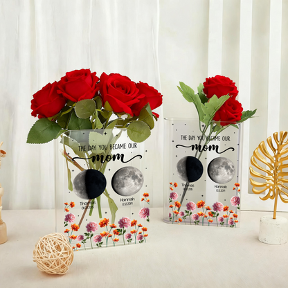 The Day You Became Our Mom - Personalized Acrylic Book Vase