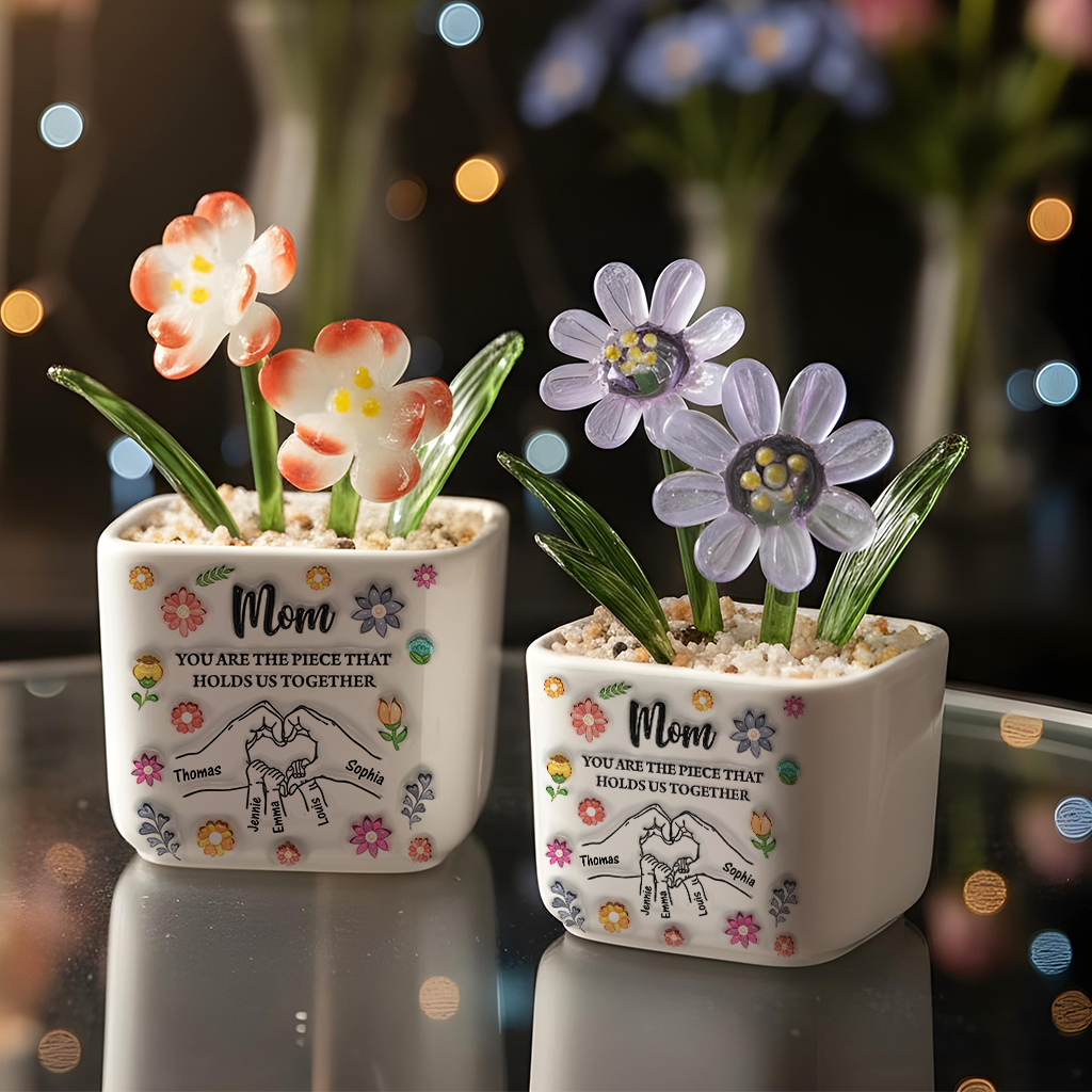 Holds Us Together Flowers - Personalized Custom Glass Everlasting Flowers