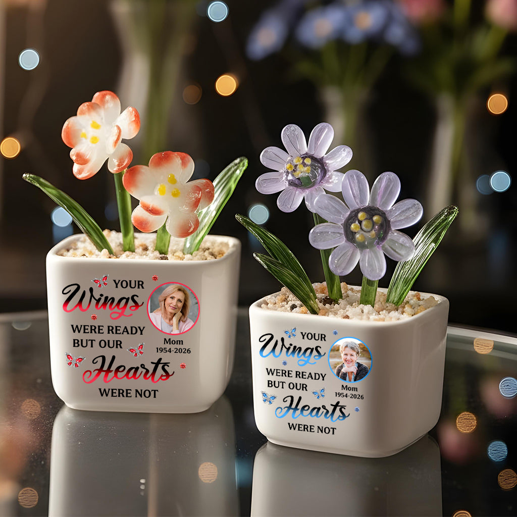 Miss You So Much Memorial - Personalized Custom Glass Everlasting Flowers