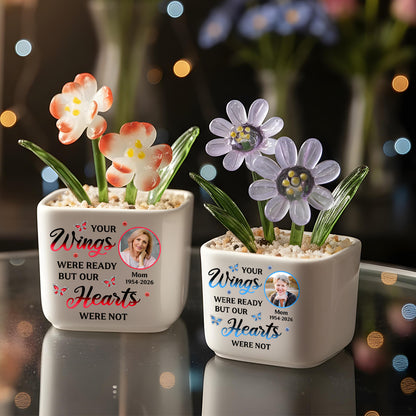 Miss You So Much Memorial - Personalized Custom Glass Everlasting Flowers