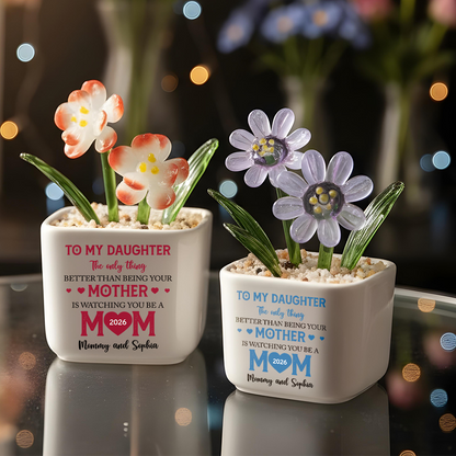 Floral To My Daughter - Personalized Custom Glass Everlasting Flowers