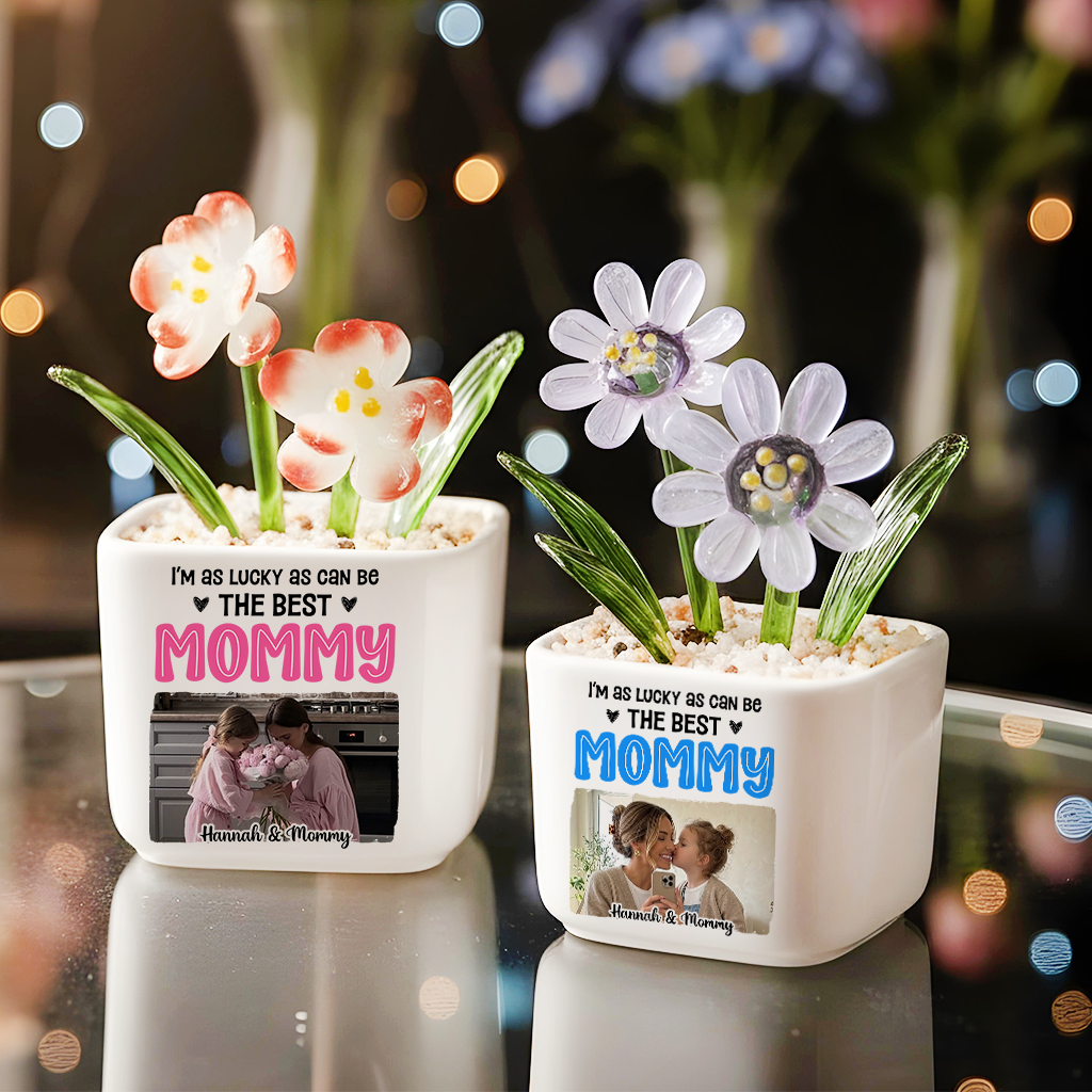 I Am Lucky - Personalized Custom Glass Everlasting Flowers