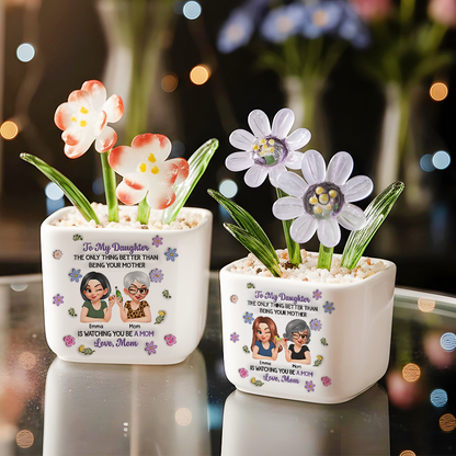 Linked Together Cartoon - Personalized Custom Glass Everlasting Flowers