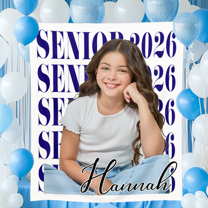 Classic Senoir Party Style Graduation Decor - Personalized Congrats Graduation Backdrop
