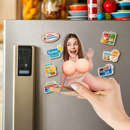 Personalized Funny Beach Squishy Fridge Magnet - Custom Photo Squeeze Magnet, Kitchen Decor