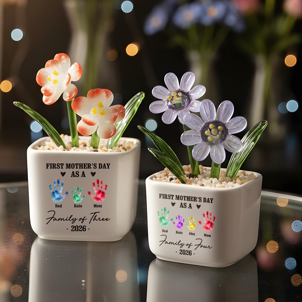 First Mother Day - Personalized Custom Glass Everlasting Flowers