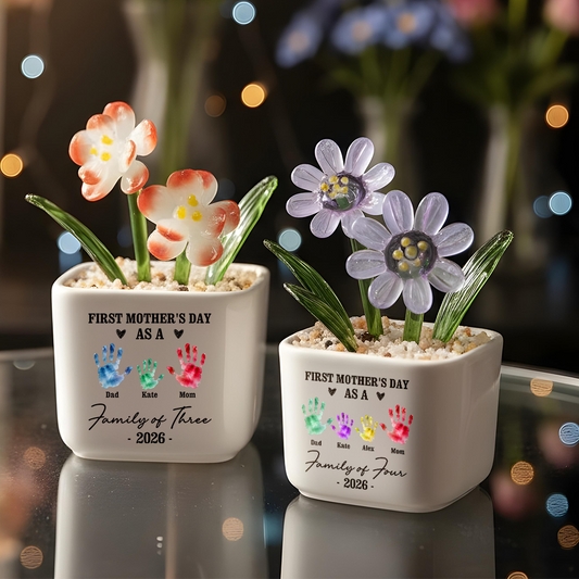 First Mother Day - Personalized Custom Glass Everlasting Flowers