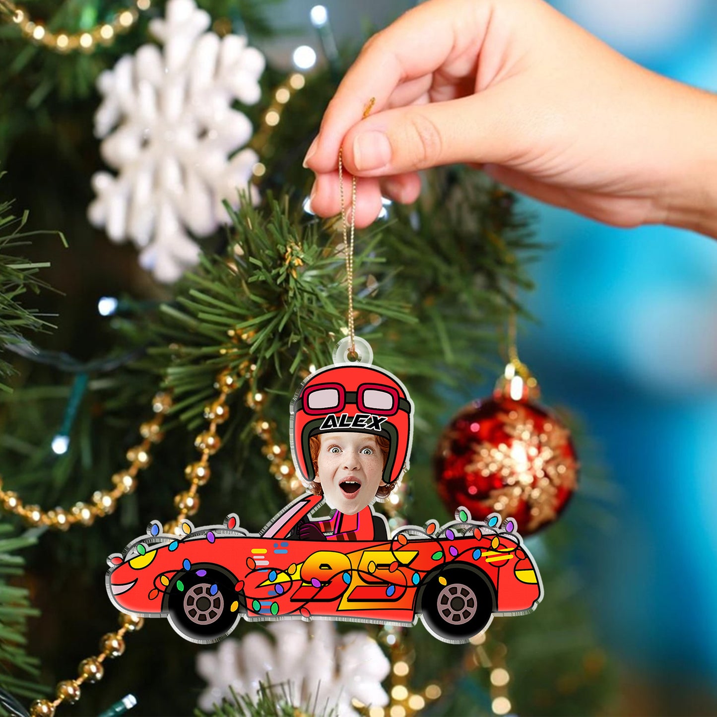 Custom Kid Face Car Toys - Personalized Acrylic Ornament
