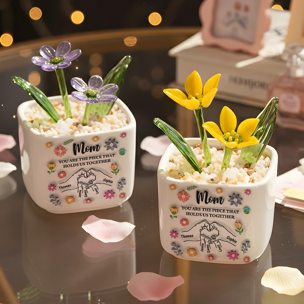Holds Us Together Flowers - Personalized Custom Glass Everlasting Flowers