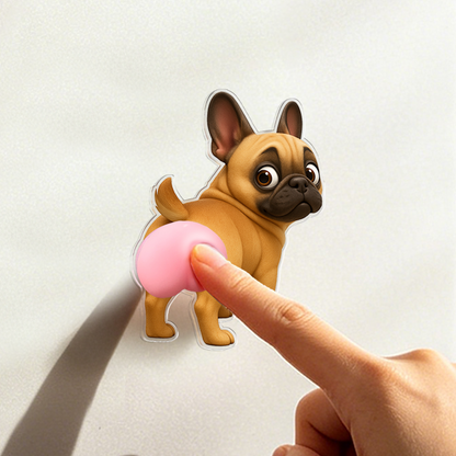 Personalized Funny Dog Butt Squishy Belly Fridge Magnet - Custom Squeeze Magnet, Kitchen Decor