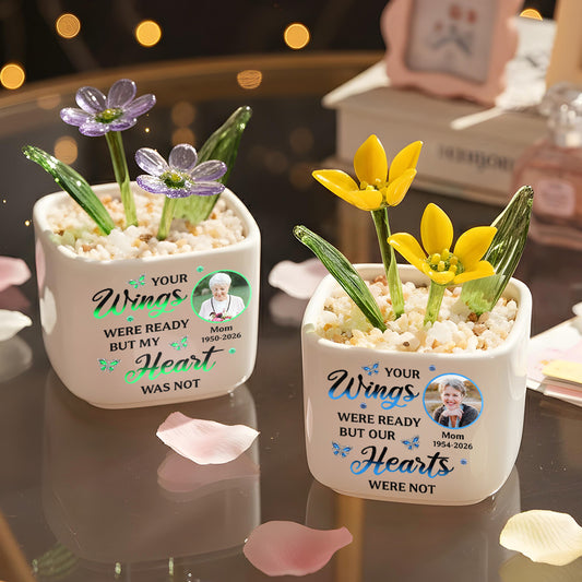 Miss You So Much Memorial - Personalized Custom Glass Everlasting Flowers