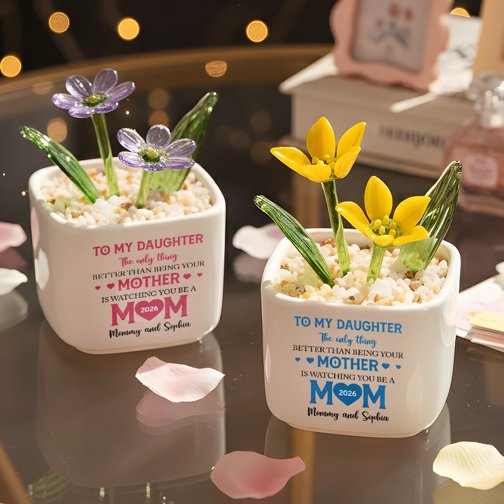 Floral To My Daughter - Personalized Custom Glass Everlasting Flowers
