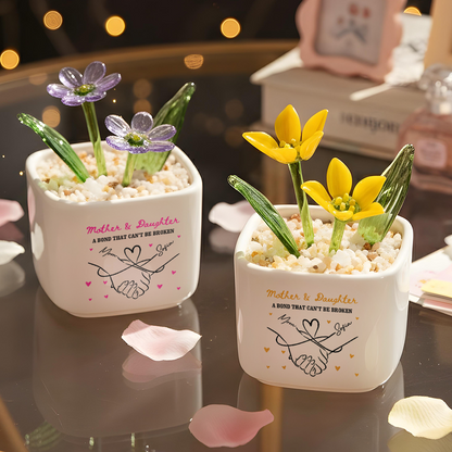 Mother And Daughter Relationship - Personalized Custom Glass Everlasting Flowers