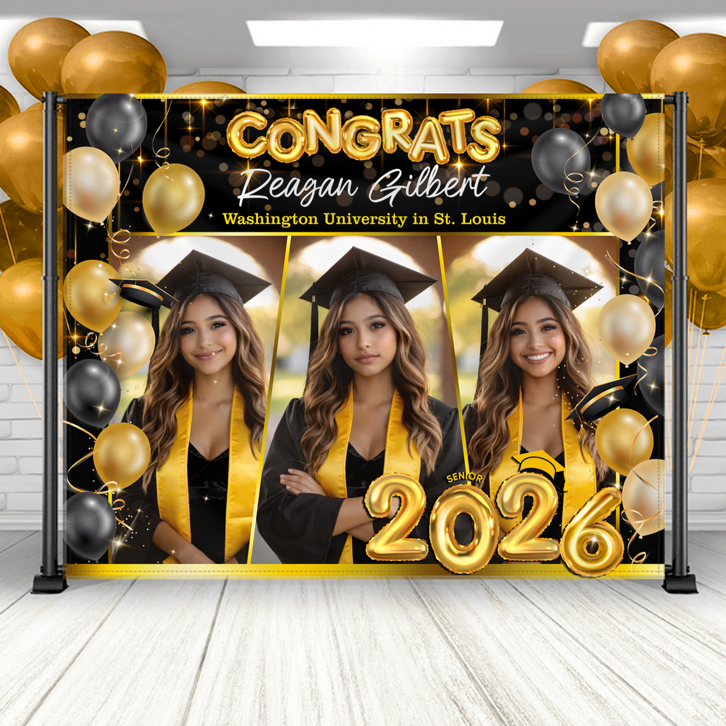 Class Of 2026 Bubble Graduation Decor - Personalized Congrats Graduation Backdrop