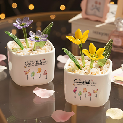 Grandma Heart Flowers - Personalized Custom Glass Everlasting Flowers