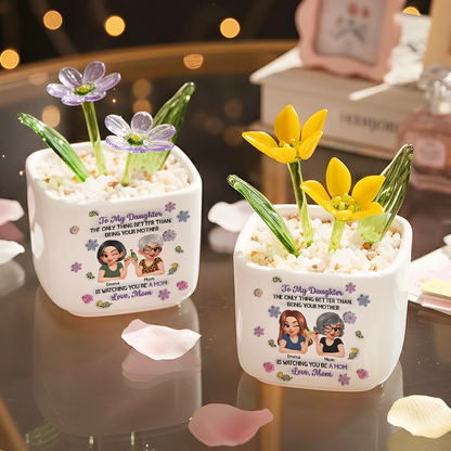 Linked Together Cartoon - Personalized Custom Glass Everlasting Flowers