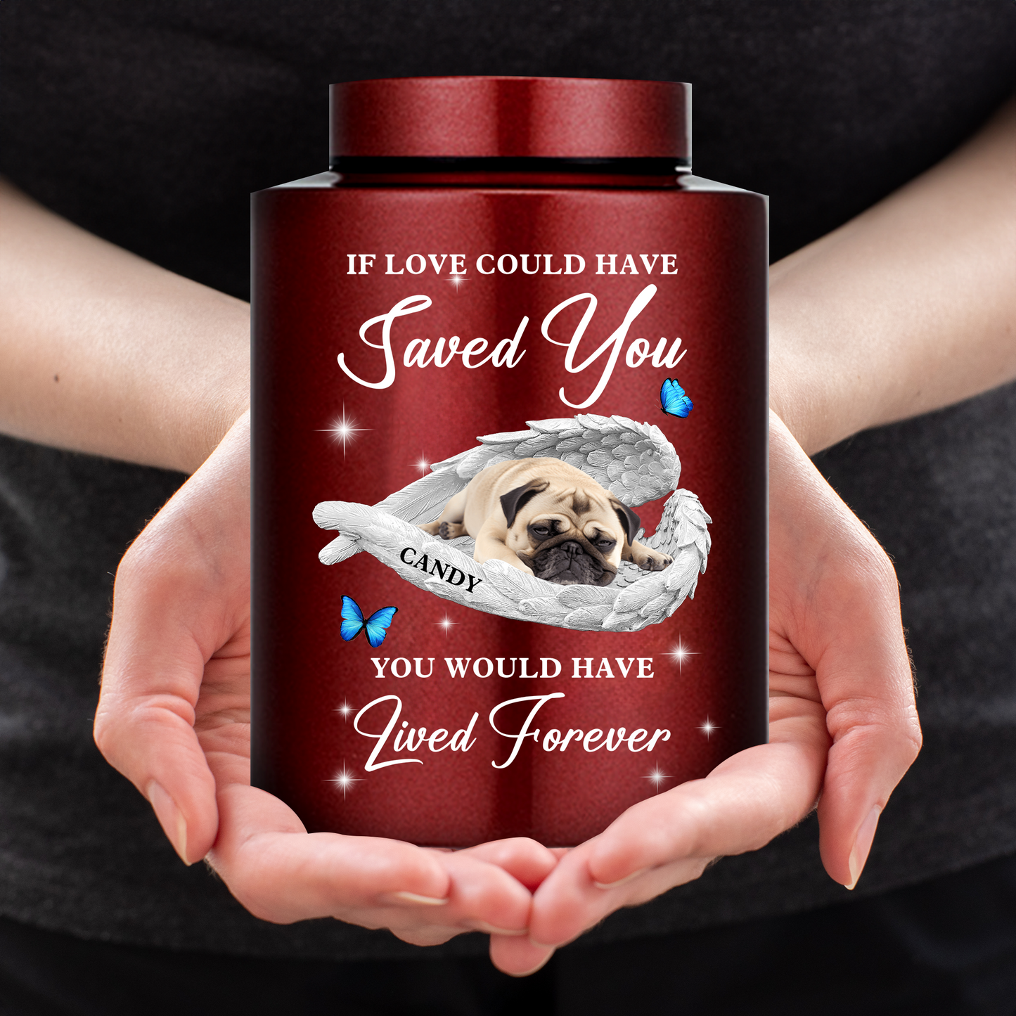 Je suis toujours avec toi - Urne funéraire Ailes Souvenir - Urne en acier inoxydable