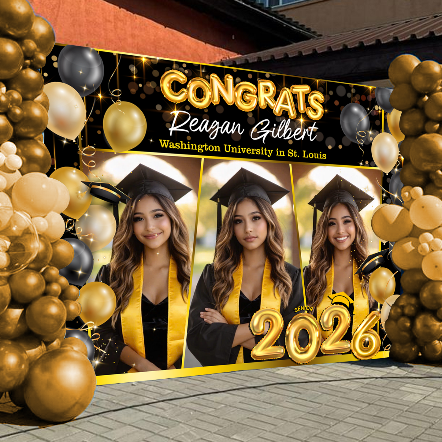 Class Of 2026 Bubble Graduation Decor - Personalized Congrats Graduation Backdrop