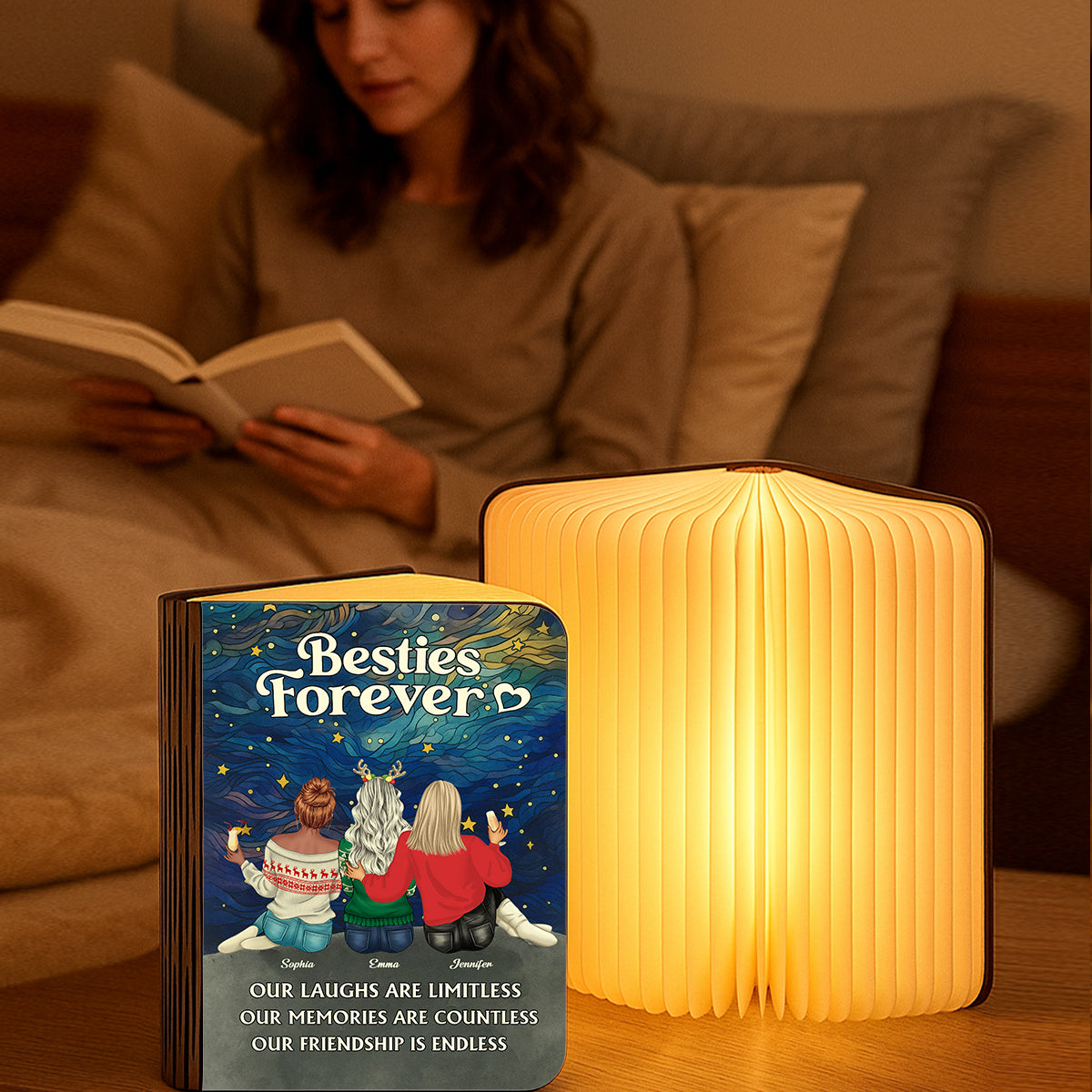 Besties Forver - Personalized Book Lamp