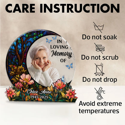 Moon in Loving Memory personalized acrylic block plaque. A beautiful memorial gift.