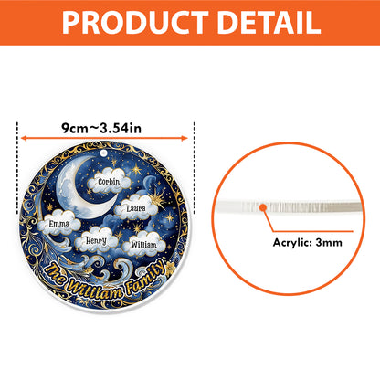 Personalized Moon Lover Christmas Ornament, acrylic decoration for holiday tree.