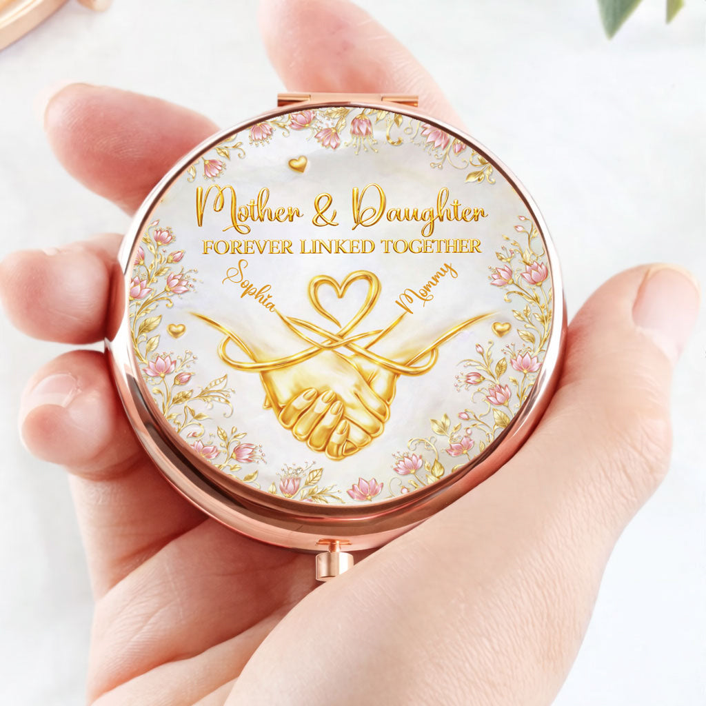 Mother And Beloved Daughter - Personalized Custom 3D Effect Compact Mirror