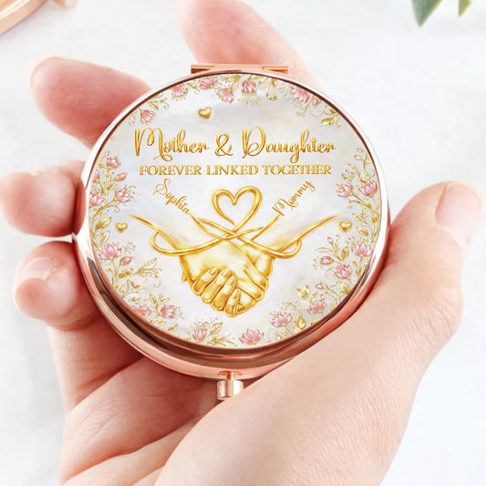 Mother And Beloved Daughter - Personalized Custom 3D Effect Compact Mirror