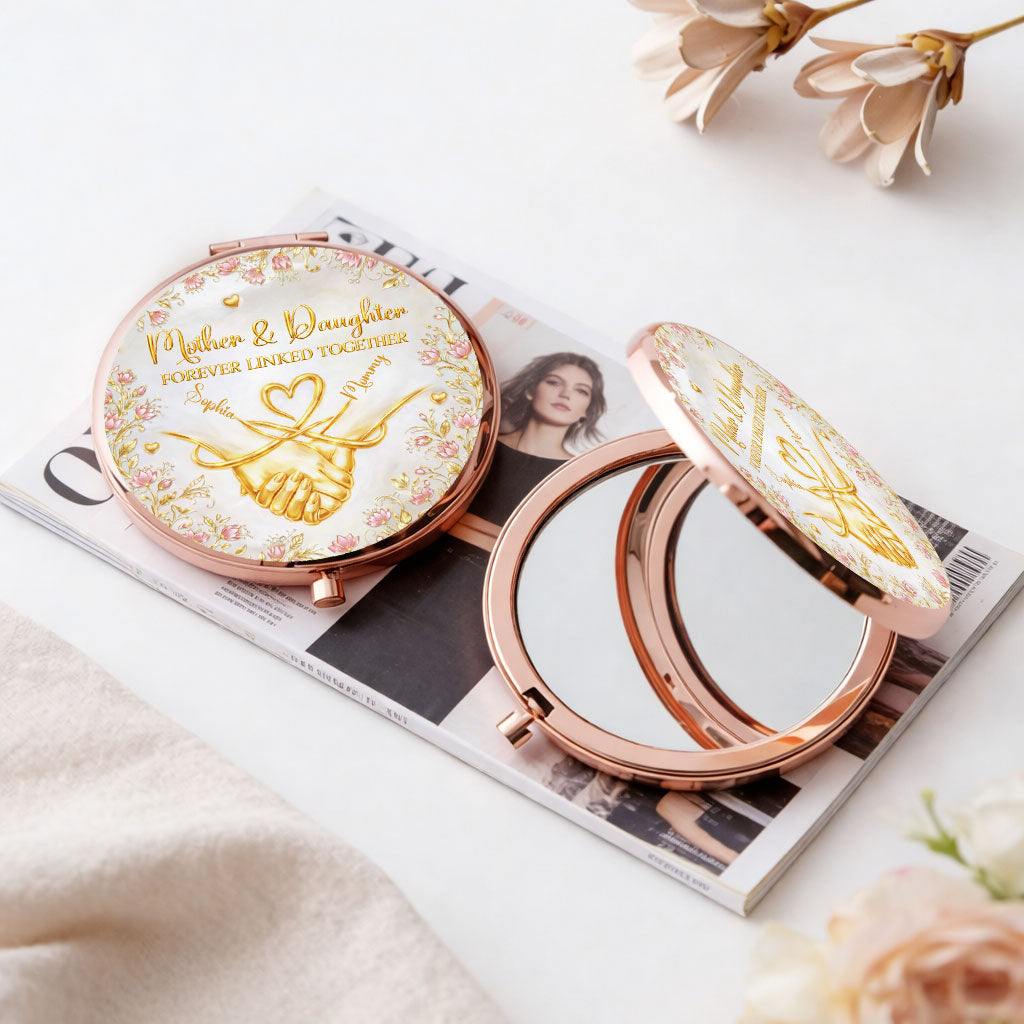 Mother And Beloved Daughter - Personalized Custom 3D Effect Compact Mirror