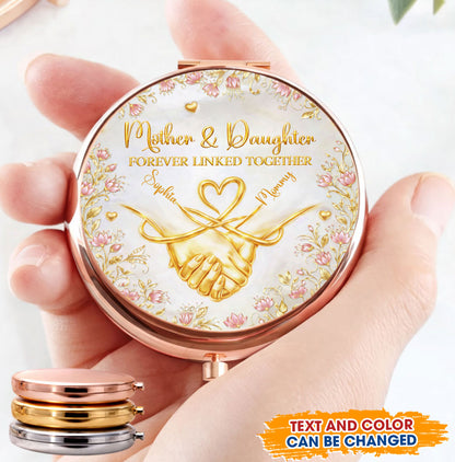 Mother And Beloved Daughter - Personalized Custom 3D Effect Compact Mirror
