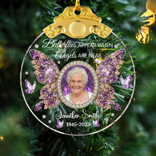 My Angel Personalized Glass Ornament with gold and silver cap.