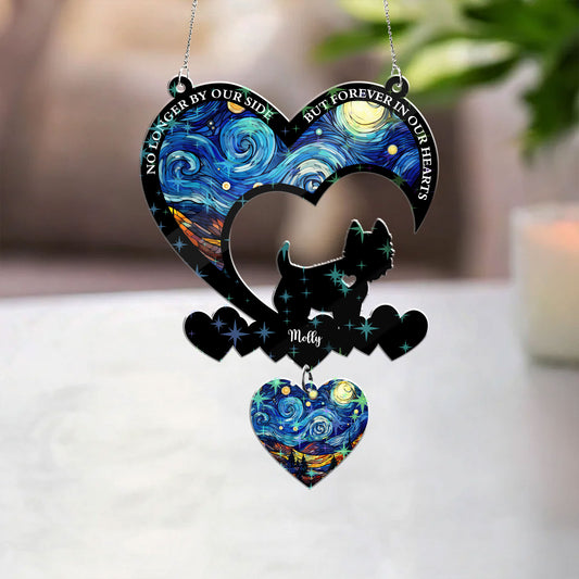 Personalized "My Favorite Hello, Hardest Goodbye" custom shape hologram window decor.