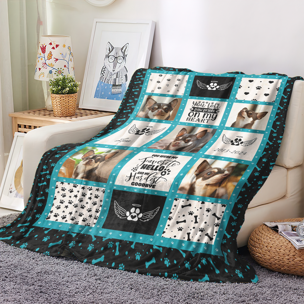 My Favorite Hello Memorial Personalized Blanket - a comforting sympathy gift.