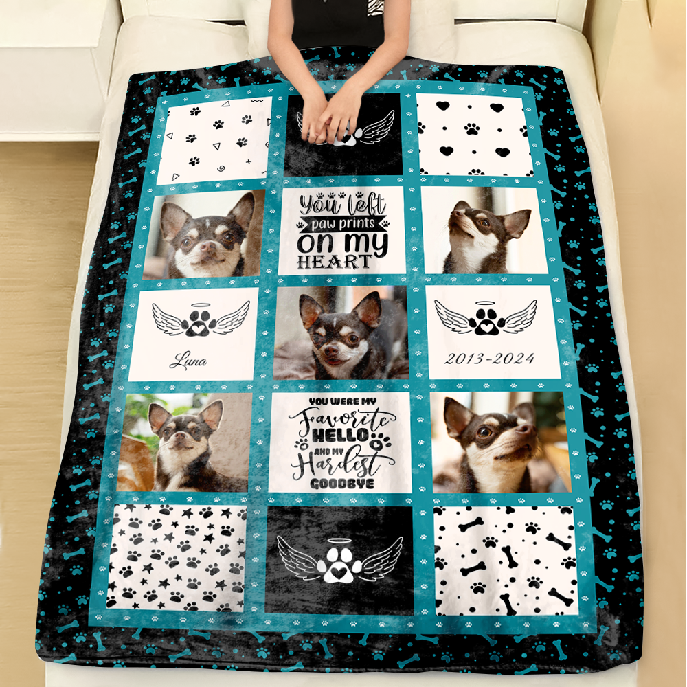 My Favorite Hello Memorial Personalized Blanket - a comforting sympathy gift.