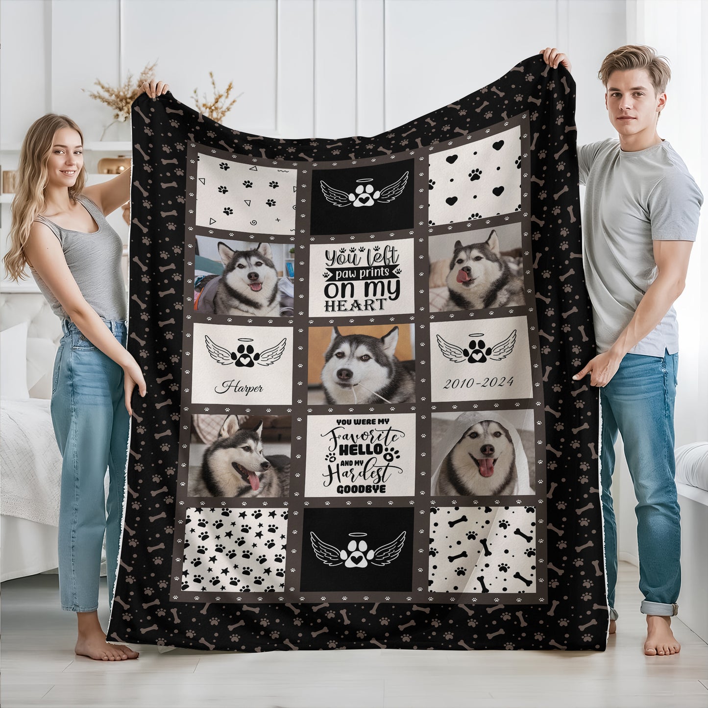 My Favorite Hello Memorial Personalized Blanket - a comforting sympathy gift.